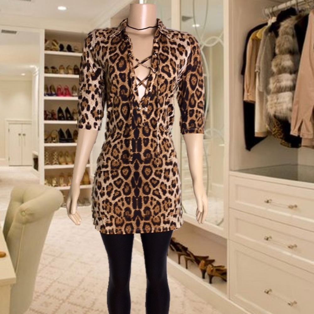 Leopard Print Tunic Dress